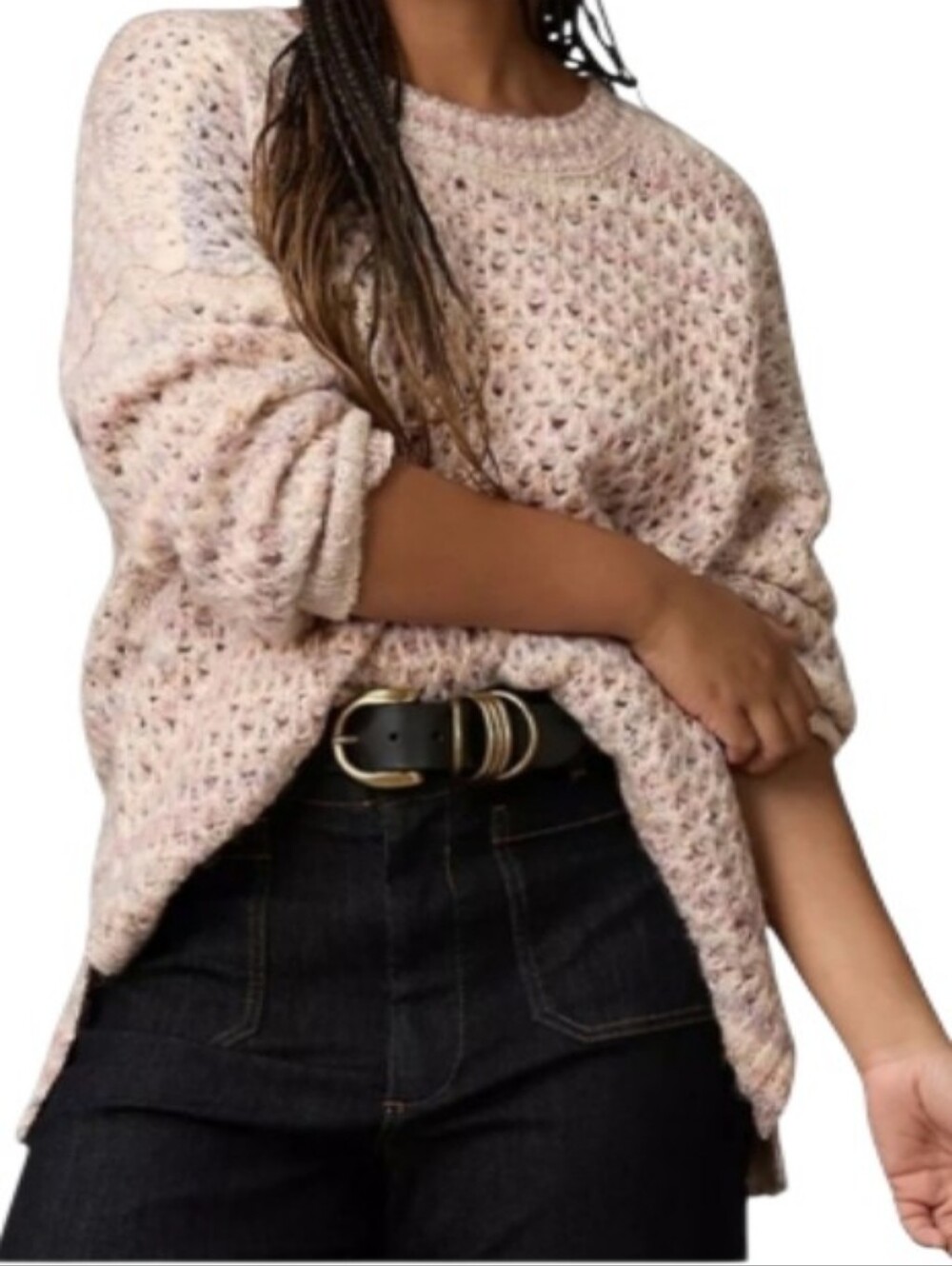Anthropologie Chunky Oversized Open Weave Knit Sweater